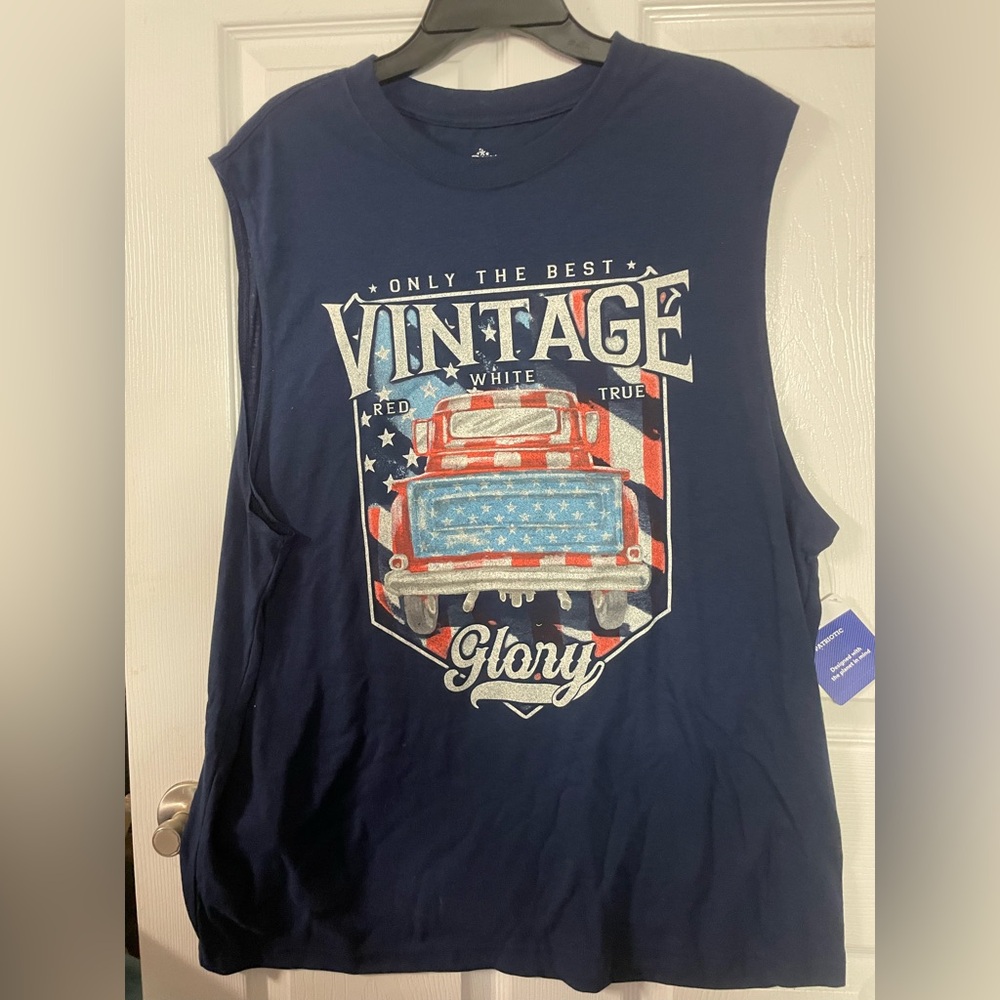 NWT Patriotic Vintage Glory Graphic Muscle Tank Men’s XL Sleeveless USA Tee